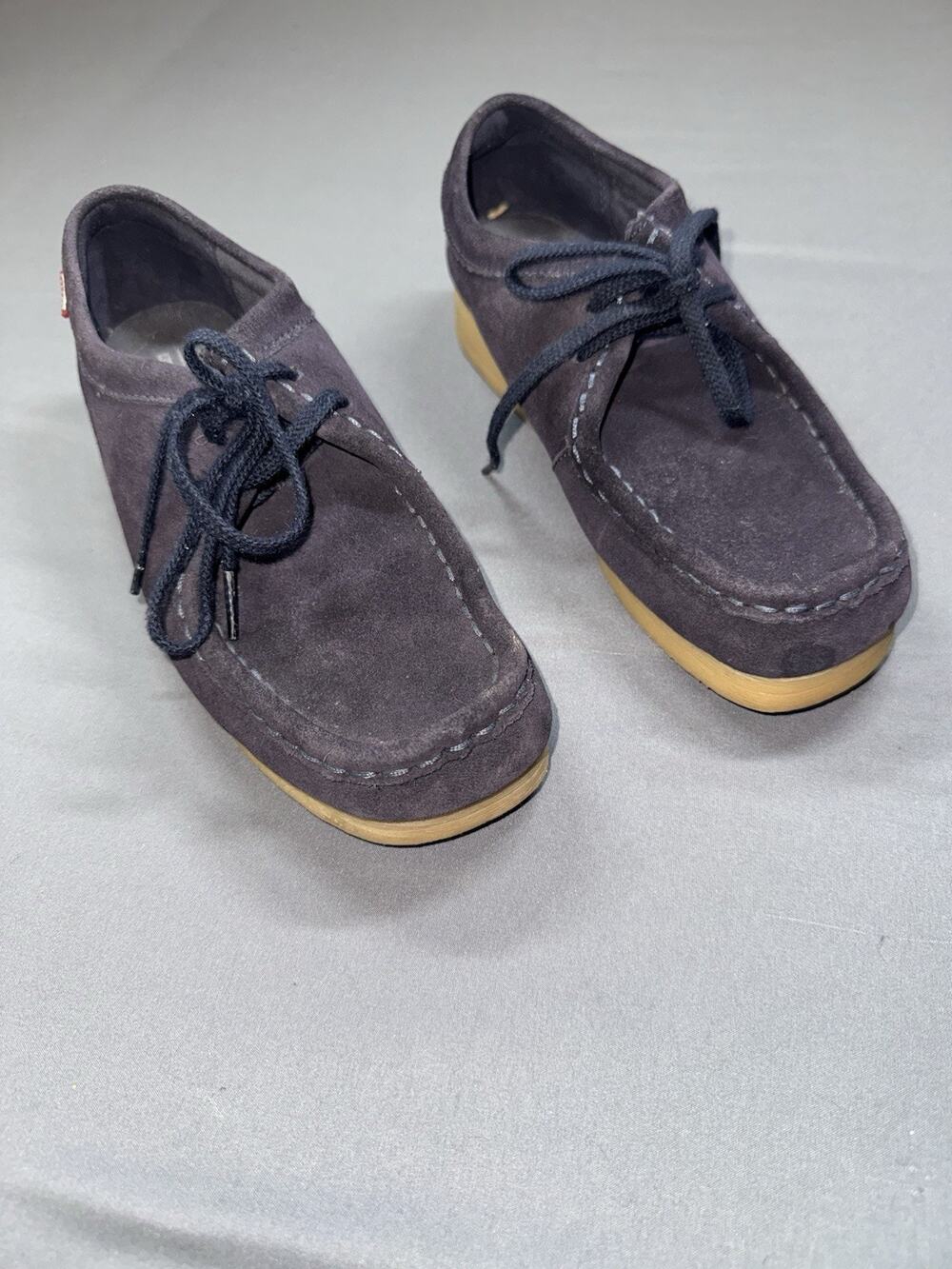Clarks Collection Wallabee Navy Suede Moccasin Lace-Up Casual Shoes US 7.5 EU 38